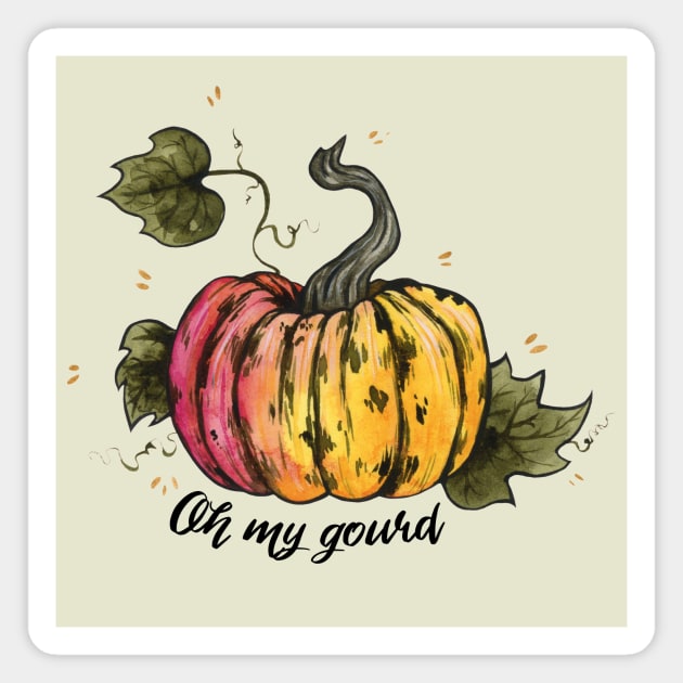 Oh My Gourd Magnet by Ellen Wilberg